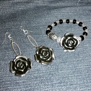 Earrings and bracelet